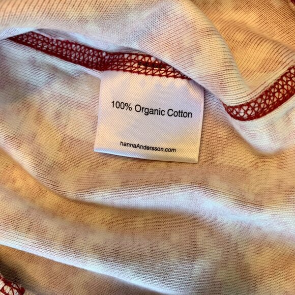 HANNA ANDERSSON Fair Isle Pajamas Kids 10 140 Red Cotton Long John Christmas Pjs - Picture 8 of 8